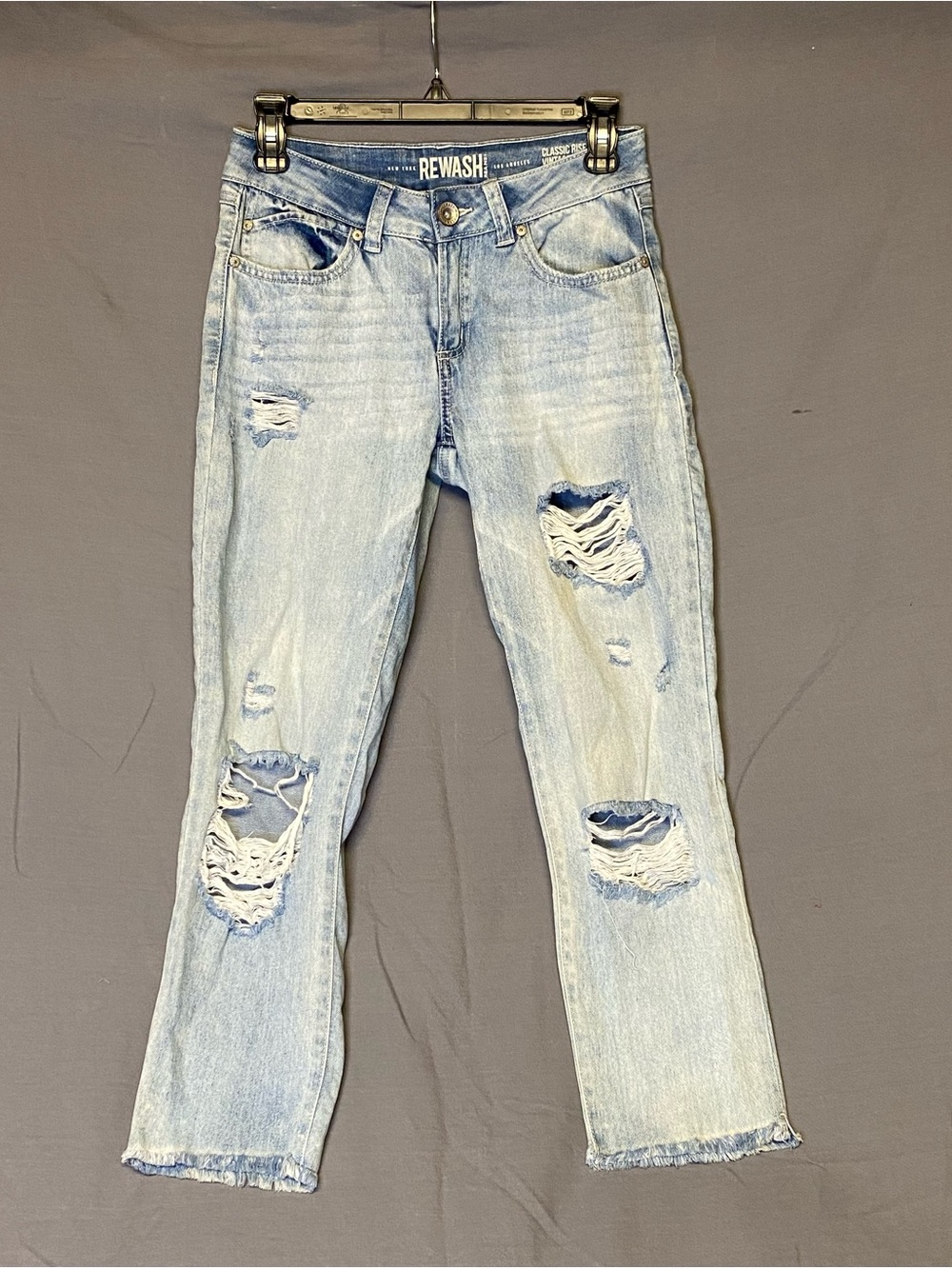 REWASH Light Wash Distressed Boyfriend Jeans